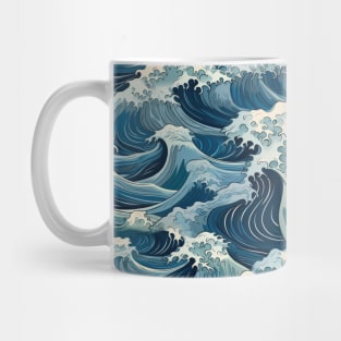 Ephemeral Crests: Hokusai Waves Reimagined Mug